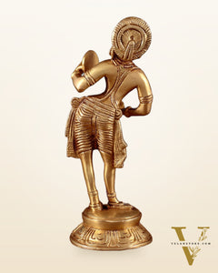 Traditional Brass Apsara with Mirror Showpiece – 6.4”
