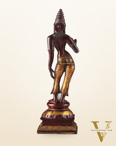 Traditional Brass Devi Parvati Uma Idol | 10 Inches | Chola finish