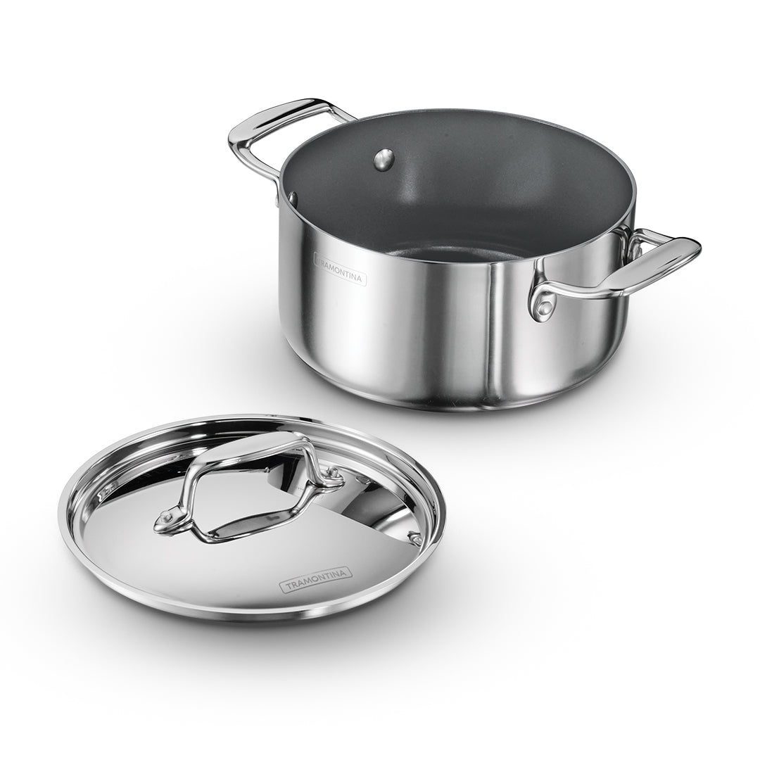 Fusao EX+ 20cm Ceramic Stainless Steel Tri-Ply Curry Pot with SS Lid - 3.1L