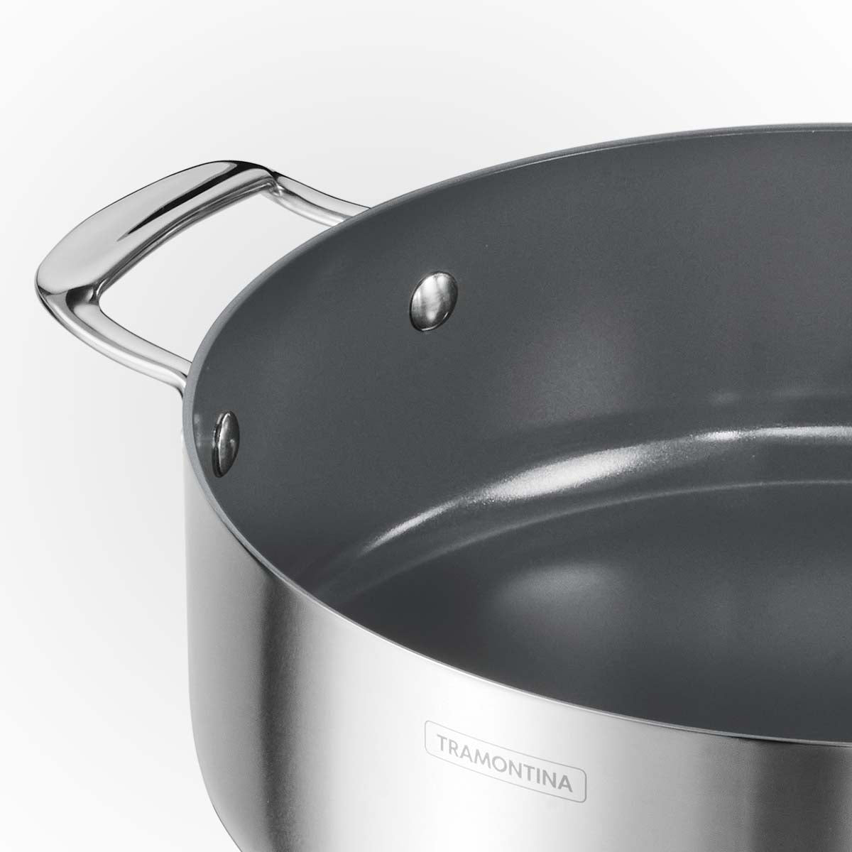 Fusao EX+ 24cm Ceramic Stainless Steel Tri-Ply Biryani Pot with SS Lid - 4.8L