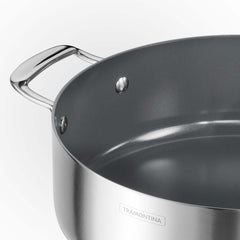 Fusao EX+ 24cm Ceramic Stainless Steel Tri-Ply Biryani Pot with SS Lid - 4.8L