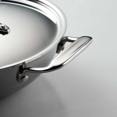 Fusao EX+ 24cm Ceramic Stainless Steel Tri-Ply Biryani Pot with SS Lid - 4.8L