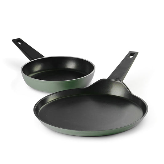 Aura 2 Piece Non-Stick Cookware Set Ceramic Reinforced Coating – (Sea Green)