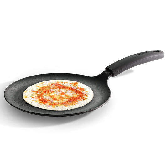 Titanex 28cm Pre-Seasoned Cast Iron Dosa Tawa with Heat Resistant Silicone Grip