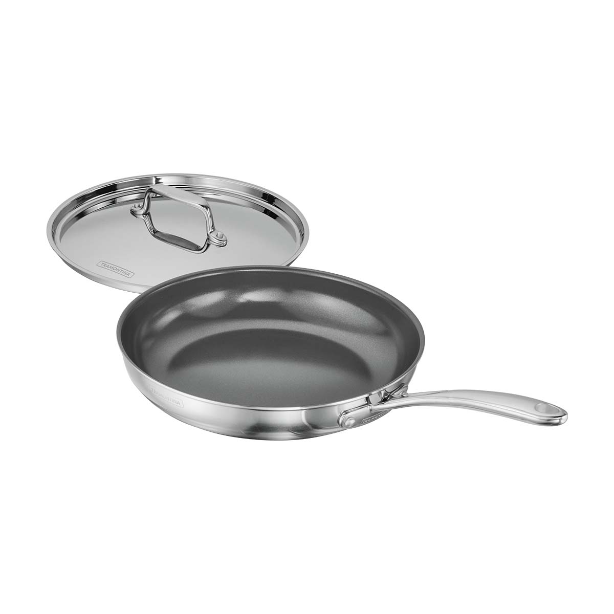 Fusao EX+ 26cm Ceramic Stainless Steel Tri-Ply Fry Pan with SS Lid