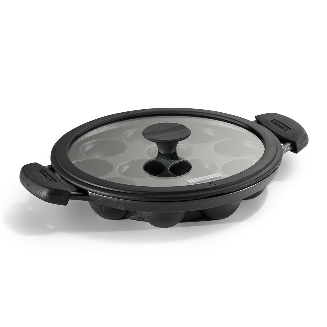 Titanex 26cm Pre-Seasoned Cast Iron Paniyaram/Appe Pan – 12 Pits