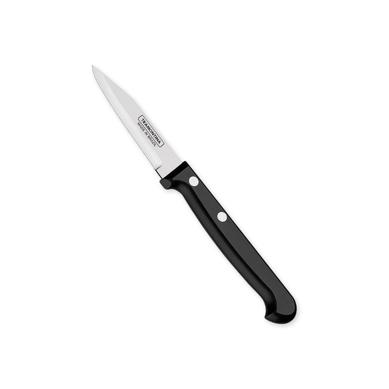 Ultracorte 3" Antimicrobial Stainless Steel Vegetable & Fruit Knife Spear Point Blade   - Polypropylene Handle (Black)