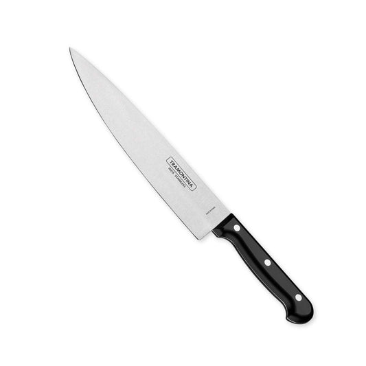 Ultracorte 6" Antimicrobial Stainless Steel Chef Knife Straight Back Blade - Polypropylene Handle (Black)