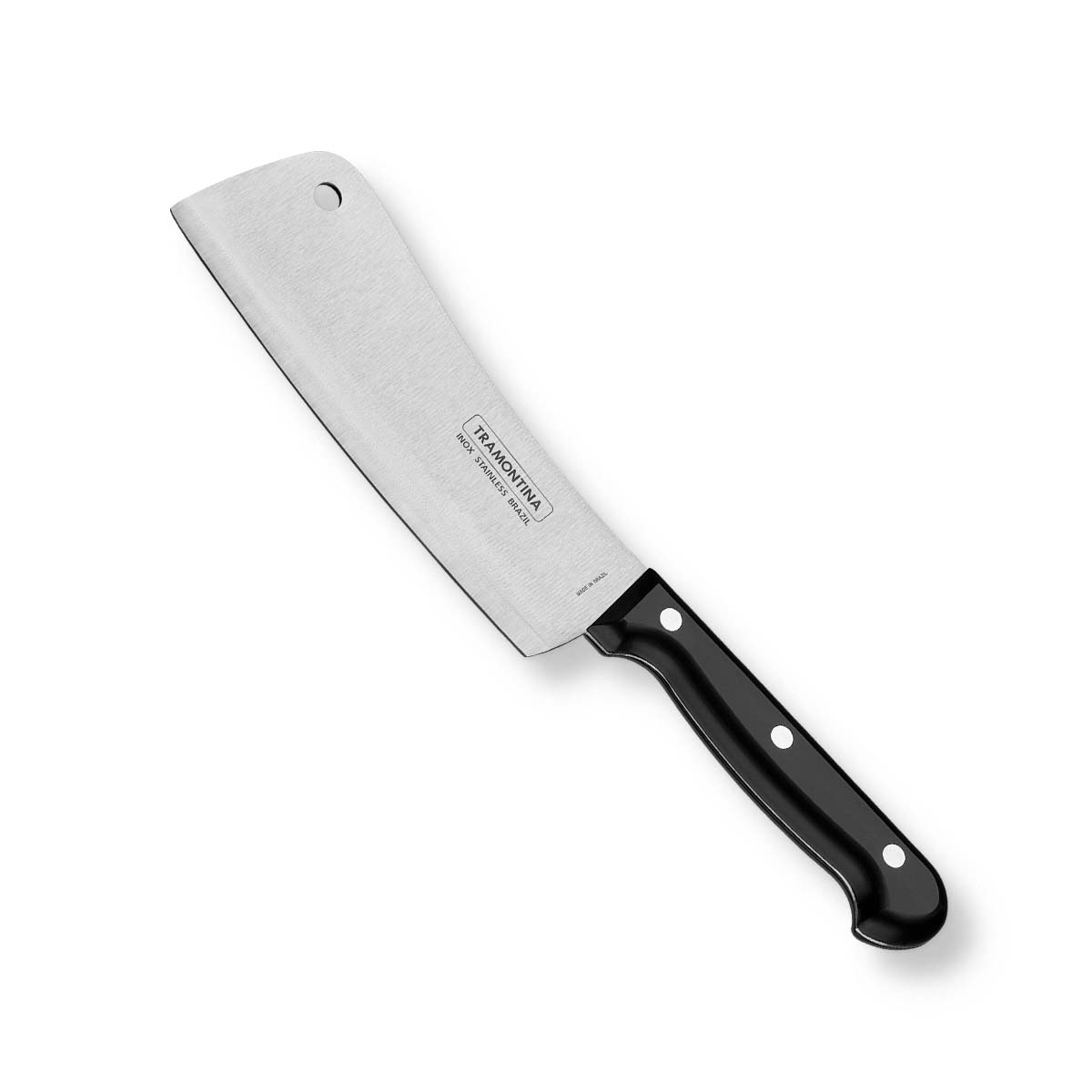 Ultracorte 6" Antimicrobial Stainless Steel Cleaver Knife Straight Blade  - Polypropylene Handle (Black)