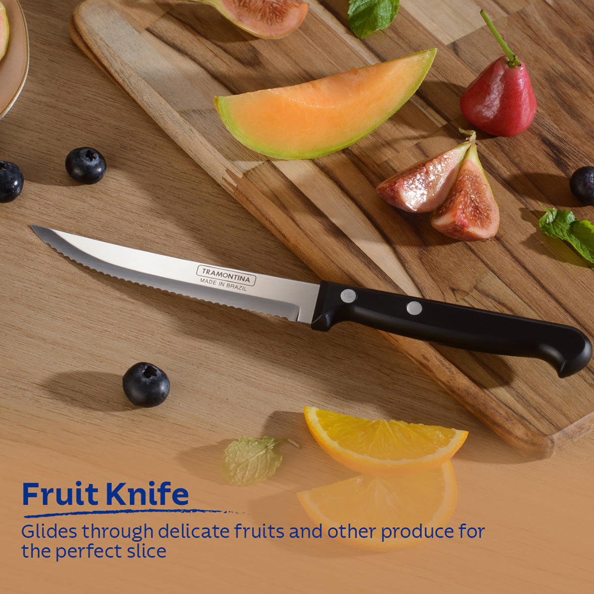 Ultracorte Set of 3 Antimicrobial Stainless Steel Knife - Vegetable + Steak + Kitchen (Black)
