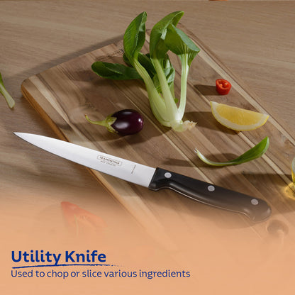 Ultracorte Set of 3 Antimicrobial Stainless Steel Knife - Vegetable + Steak + Kitchen (Black)