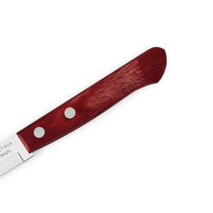 Polywood 3" Stainless Steel Vegetable & Fruit knife Spear Point Blade - Impact & Heat Resistant Wooden Handle (Red)