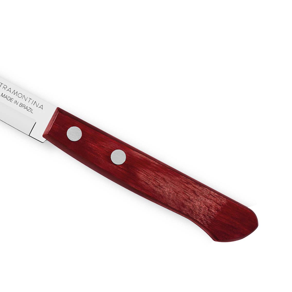 Polywood 3" Stainless Steel Vegetable & Fruit knife Spear Point Blade - Impact & Heat Resistant Wooden Handle (Red)