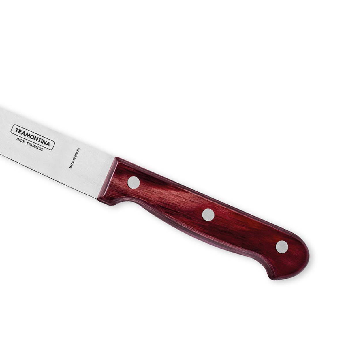Polywood 6" Stainless Steel Utility knife Dagger Blade - Impact & Heat Resistant Wooden Handle (Red)