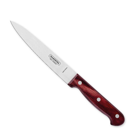 Polywood 6" Stainless Steel Utility knife Dagger Blade - Impact & Heat Resistant Wooden Handle (Red)