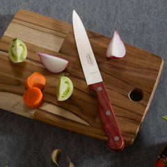 Polywood 6" Stainless Steel Utility knife Dagger Blade - Impact & Heat Resistant Wooden Handle (Red)