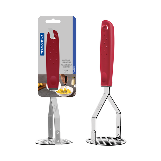 Utilitá Stainless Steel Potato Masher with Black Polypropylene Handle