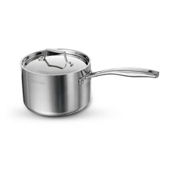 Aeion 18cm Stainless Steel Tri-Ply Sauce Pan with SS Lid - 2.9L