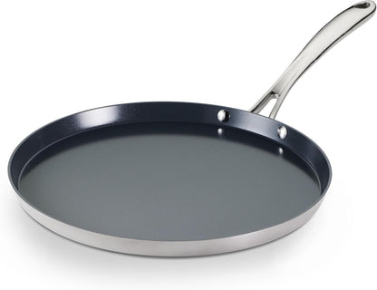 Fusao EX+ 28cm Ceramic Stainless Steel Tri-Ply Dosa Tawa - 4mm Thick