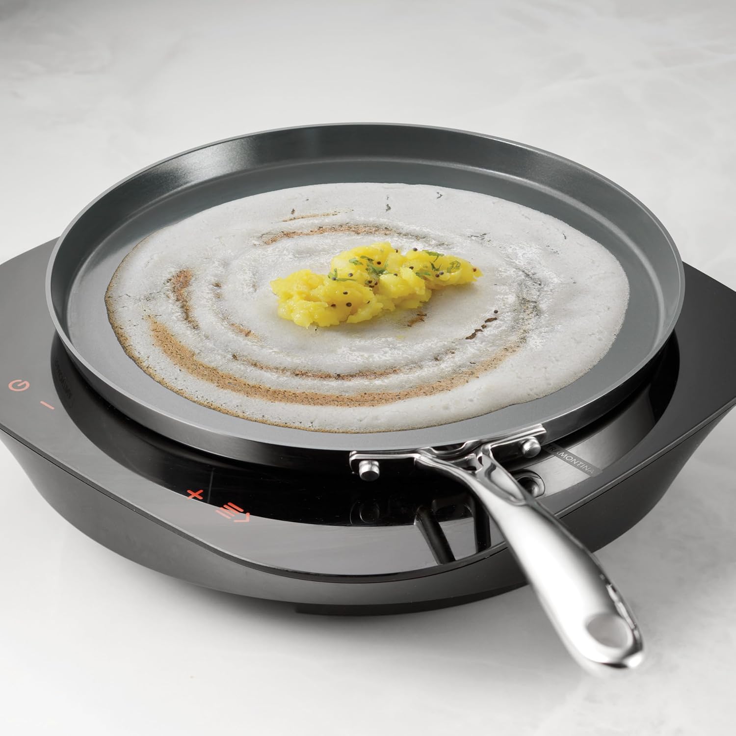 Fusao EX+ 30cm Ceramic Stainless Steel Tri-Ply Dosa Tawa - 4mm Thick