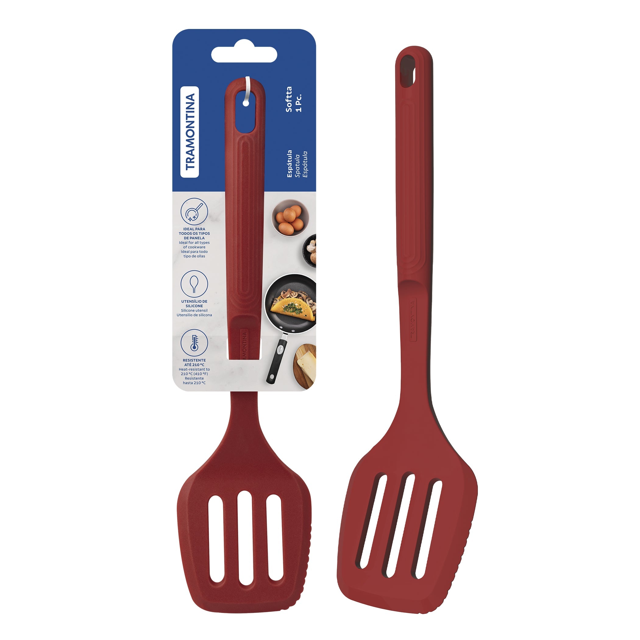 Softta Silicone Slotted Turner - Red