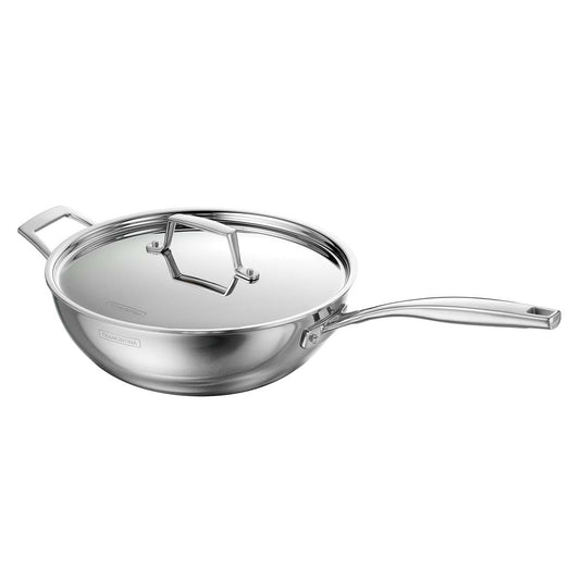 Aeion 26cm Stainless Steel Tri-Ply Chinese Wok with SS Lid - 3.7L