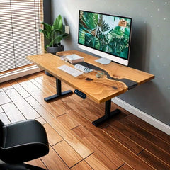 Omniprime translucent black standing table with black legs
