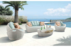 Crocetta Outdoor Sofa Set 3 Seater , 2 Single seater and 1 Center Table (Off White)
