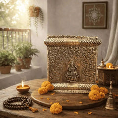 Brass Lakshmi Design Tulsi Planter / Pot