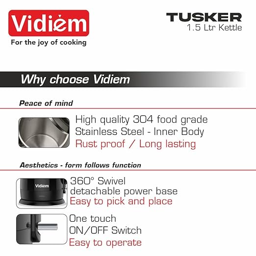 TUSKER 1.5 Ltr Electric Kettle vidiem