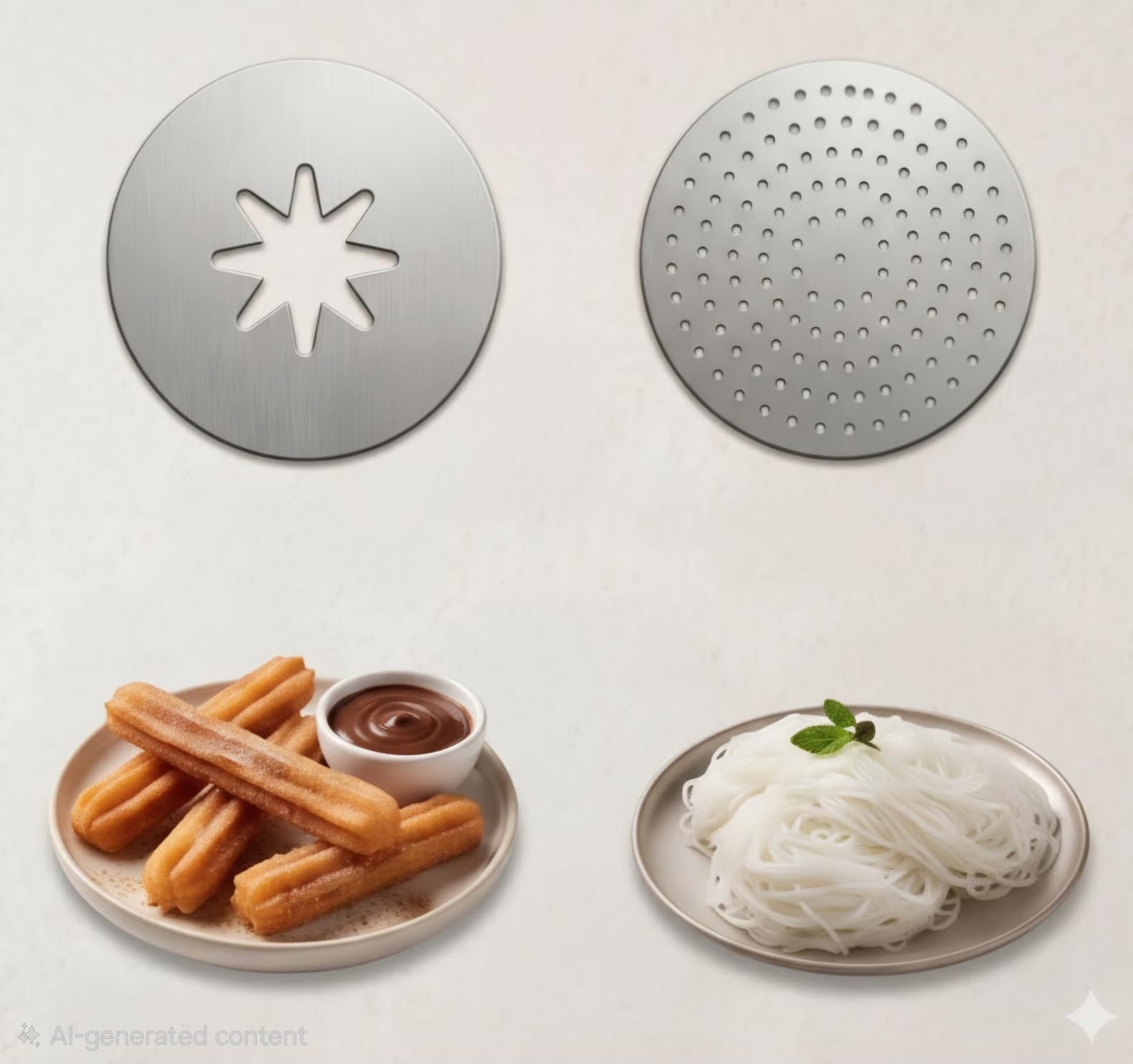 Parotta and Interchangeable Discs for Idiyappam, Murukku, Churros and more