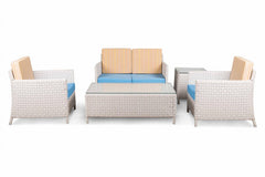 Tecla Outdoor Sofa Set 2 Seater , 2 Single seater and 1 Center Table (Off White)