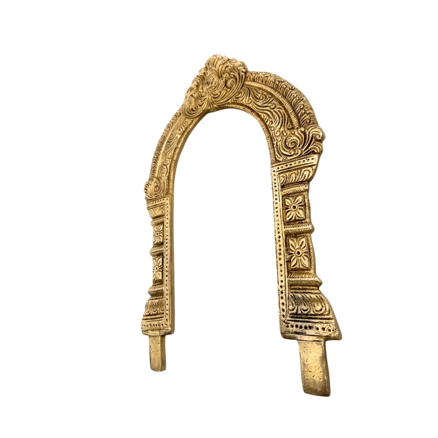 Bhunes Brass Prabhavali Frame Arch Wall Hanging for Home Temple – Prabhawali with Kirtimukha and Sheshnag for Deity Backdrop | Traditional Pooja Decor, Gold, 10.5 Inch, 1 Piece