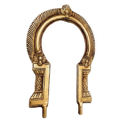 Handcrafted Brass Prabhavali Aura Frame for Deity Idol, Prabhamandala Tiruvasi Thiruvachi Makara Torana Kirtimukha Arch | Traditional Temple Backplate for Home Mandir & Pooja Decor, Gold, 7 Inch, 1 Piece