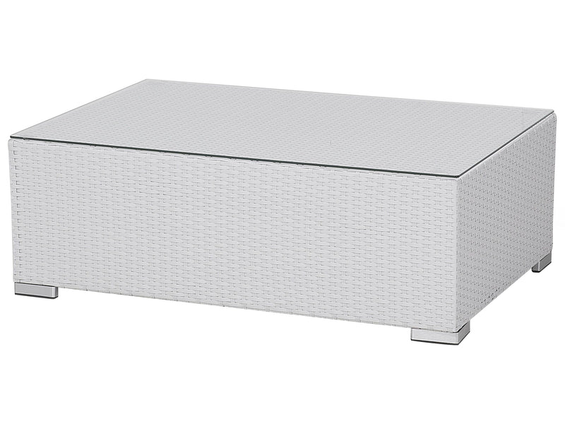 Ulva Outdoor Sofa Set 8 Seater , Single Seater and 2 Center Table Set (White + Grey)
