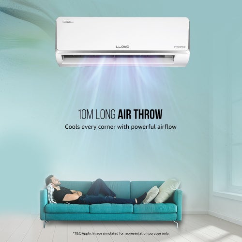Lloyd 1.5 Ton 3 Star Inverter Split AC | 6 in 1 Convertible | Clean Air Filter | Turbo Cool | Strong Dehumidifier (GLS18I3FOJSW, White) 2025 Model