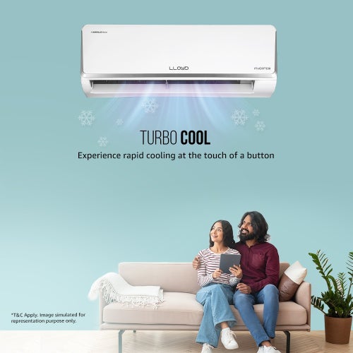 Lloyd 1.5 Ton 3 Star Inverter Split AC | 6 in 1 Convertible | Clean Air Filter | Turbo Cool | Strong Dehumidifier (GLS18I3FOJSW, White) 2025 Model