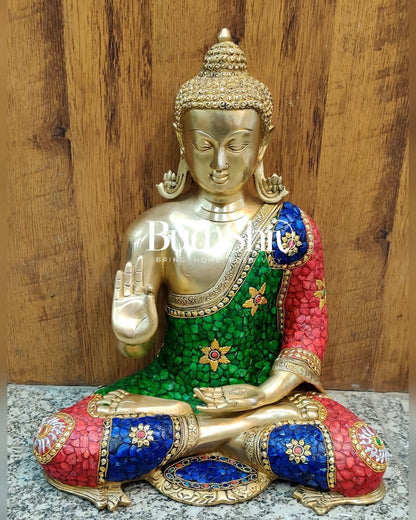 Unique 17.5-Inch Pure Superfine Brass Buddha Statue