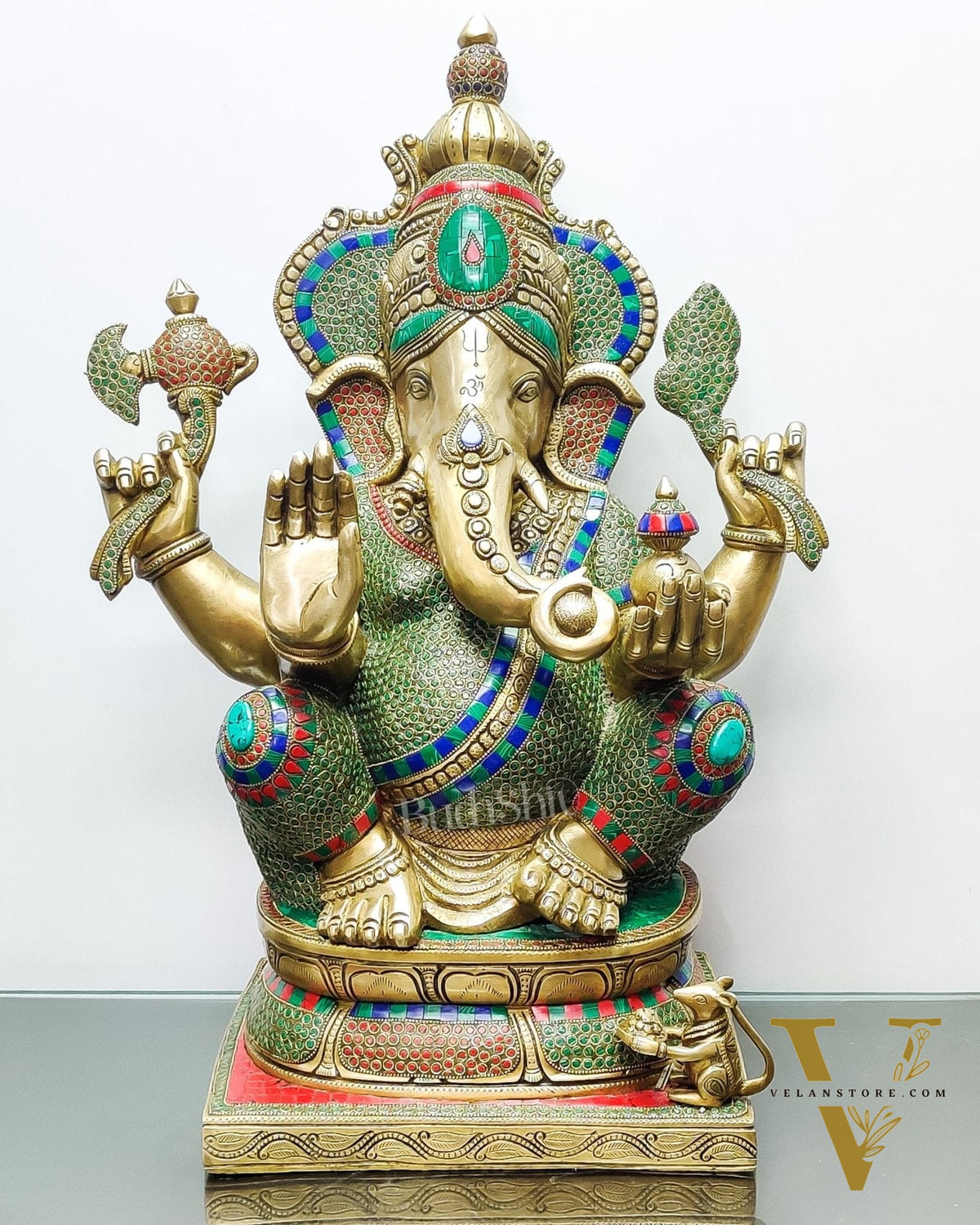 Unique and Magnificent Handcrafted Brass Ganapati Statue - 24" Height