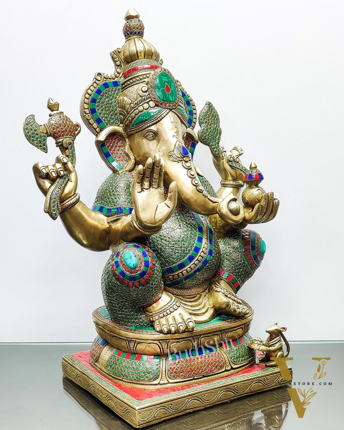 Unique and Magnificent Handcrafted Brass Ganapati Statue - 24" Height
