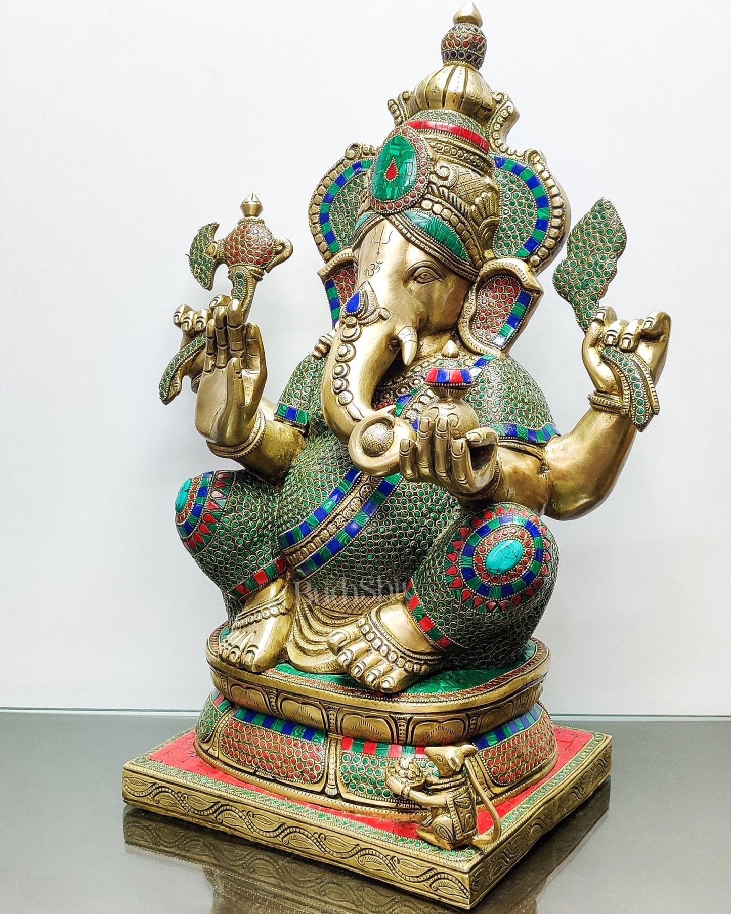 Unique and Magnificent Handcrafted Brass Ganapati Statue - 24" Height