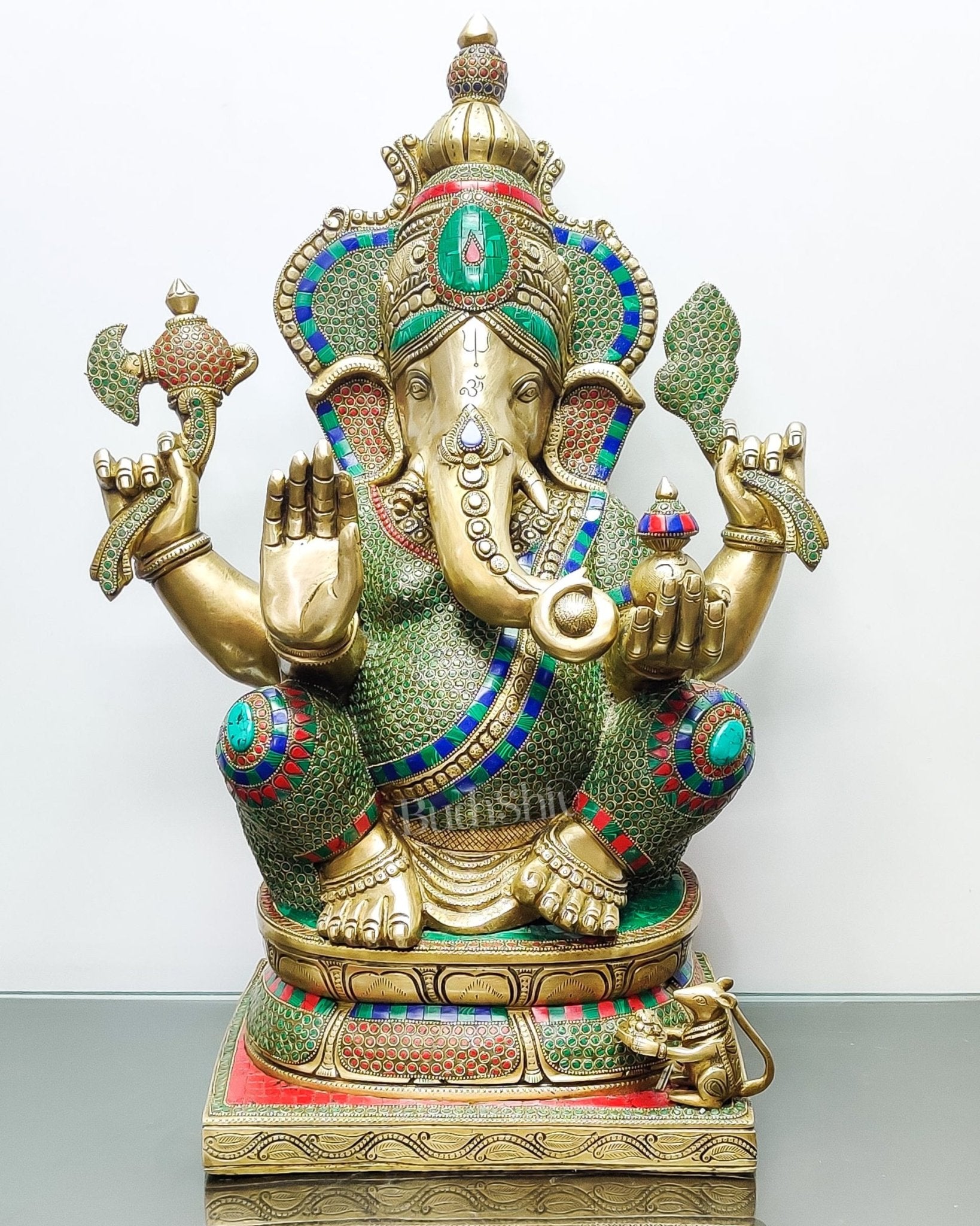 Unique and Magnificent Handcrafted Brass Ganapati Statue - 24" Height