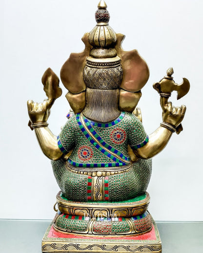 Unique and Magnificent Handcrafted Brass Ganapati Statue - 24" Height