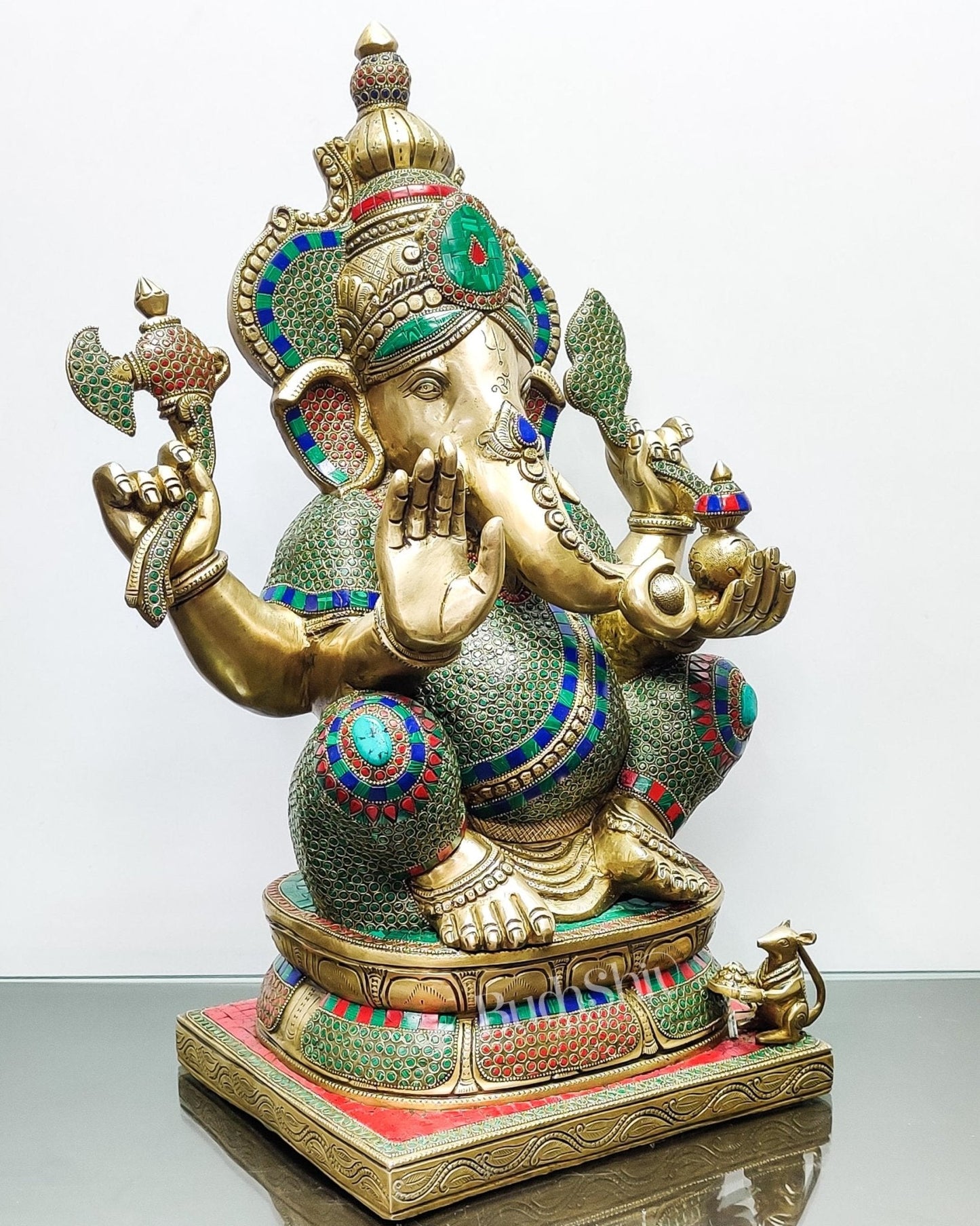 Unique and Magnificent Handcrafted Brass Ganapati Statue - 24" Height