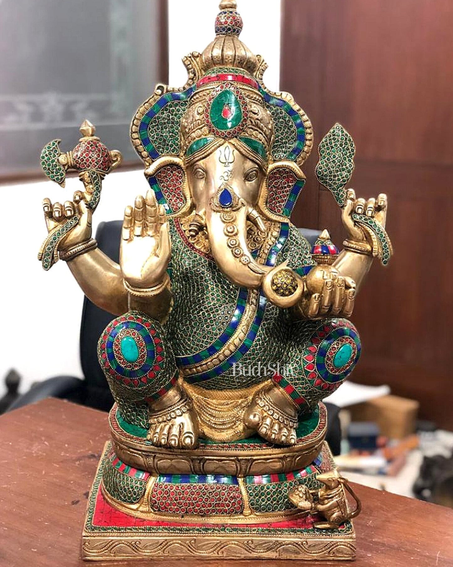 Unique and Magnificent Handcrafted Brass Ganapati Statue - 24" Height