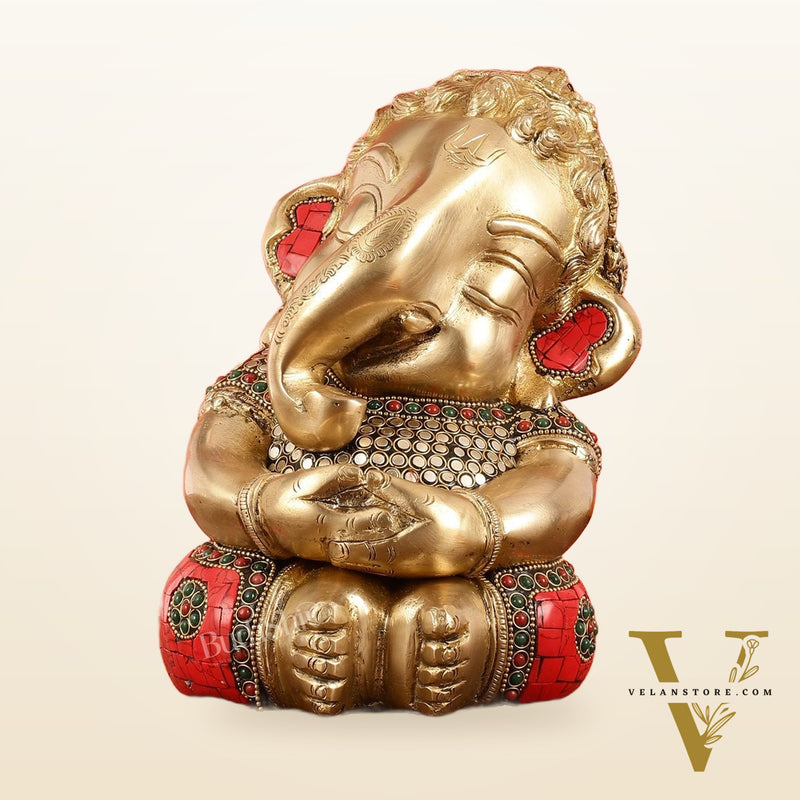 Unique Baby Ganesha Brass idol 9 inches
