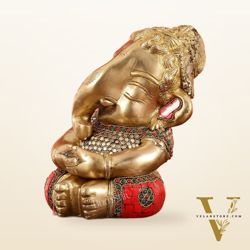 Unique Baby Ganesha Brass idol 9 inches