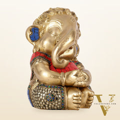 Unique Baby Ganesha Brass idol 9 inches