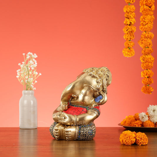Unique Baby Ganesha Brass idol 9 inches
