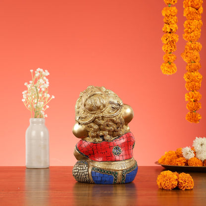 Unique Baby Ganesha Brass idol 9 inches